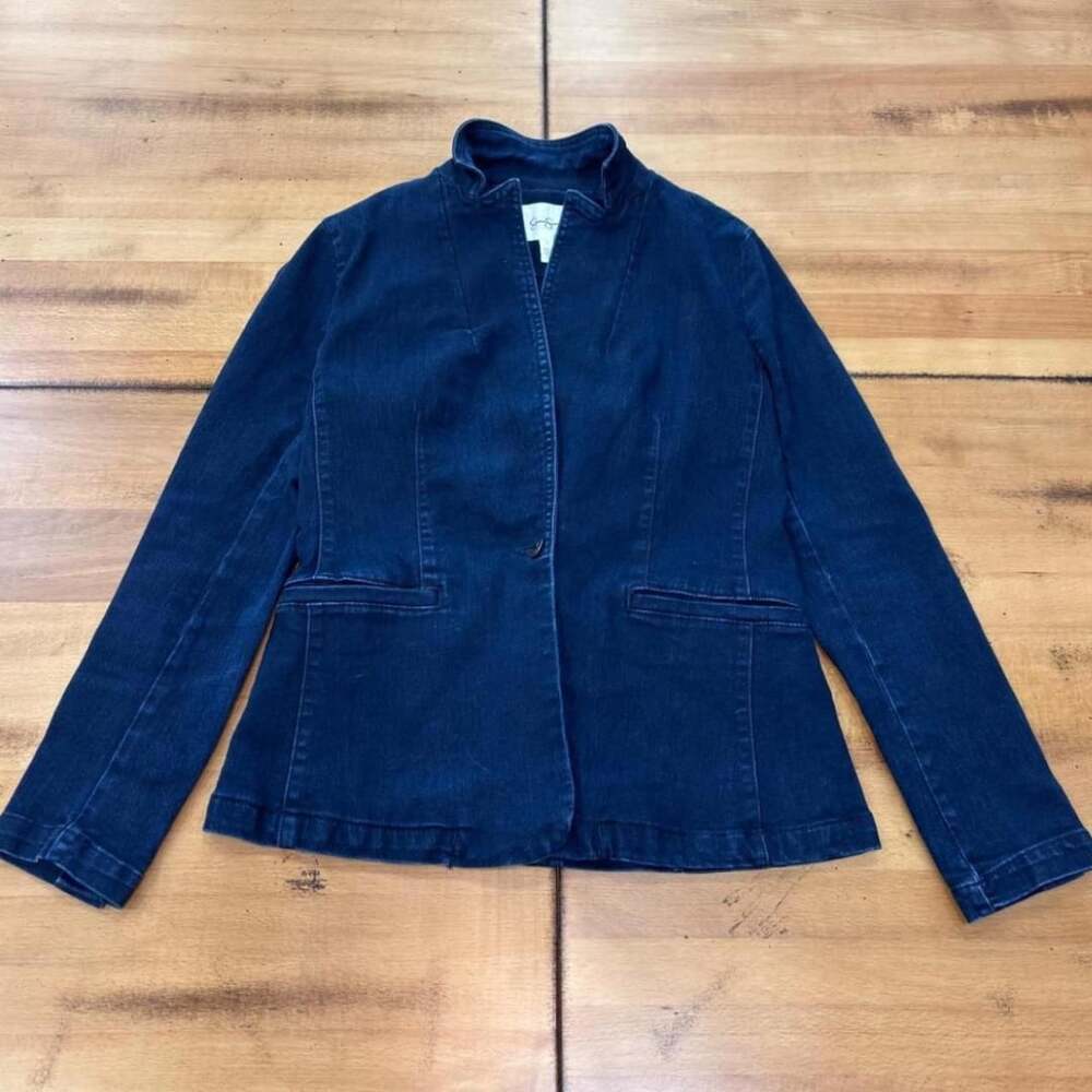 Jessica Simpson Dark Wash Denim Blazer Jacket